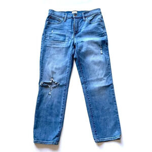 J. Crew High Rise Distressed Vintage Cropped Jeans Size 29